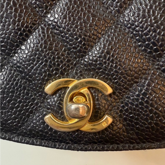 Vintage Chanel Caviar Leather Black Quilted Belt Pouch with Gold Plated Hardware - Picture 7 of 16